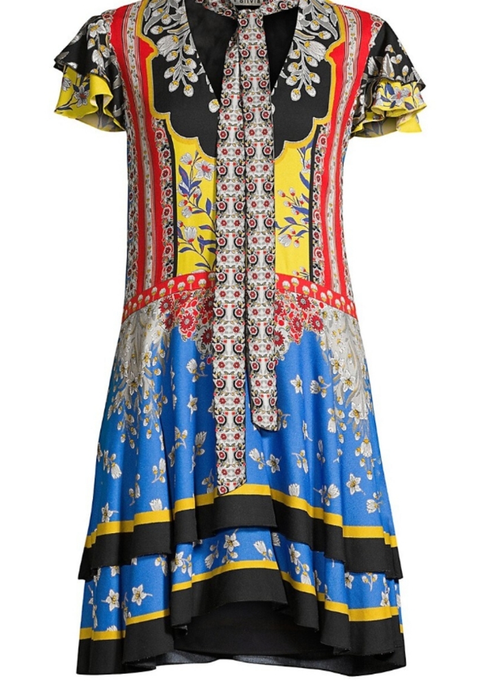 Alice + Olivia Moore Flutter Sleeve Dress - Picture 4 of 16